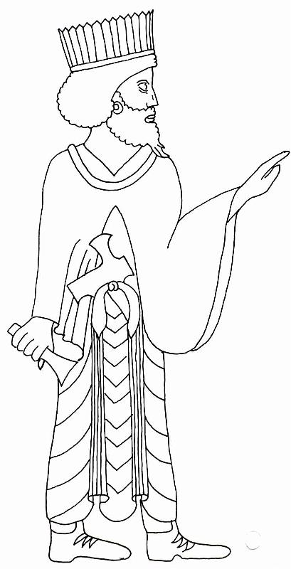 Wie vor, stole, Dolch (Persep)T4A2.JPG - Besonders in diesem Zeigegestus wird die Form des Schulterüberwurfs deutlich. Hier auch eindeutig die Darstellung von zwei Schreitfalten.